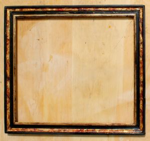 Originale cornice in legno laccato finta tartaruga e dorata epoca XVIII° sec. luce cm.55 x 49